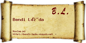 Bendi Léda névjegykártya